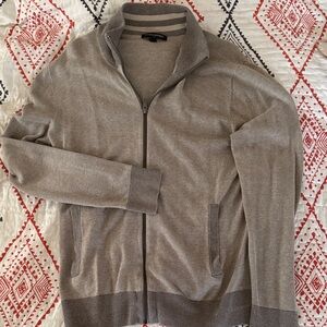 Banana Republic Men's Taupe Zip-Up Sweater